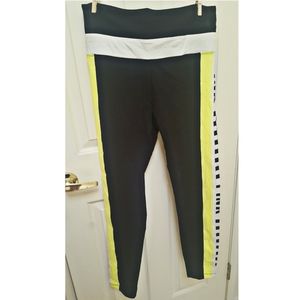 PINK Yoga Leggings Yellow and Checkered Large